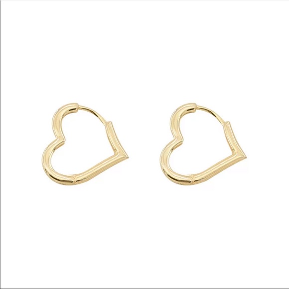 Dainty Heart Hoops - Picture 3 of 4